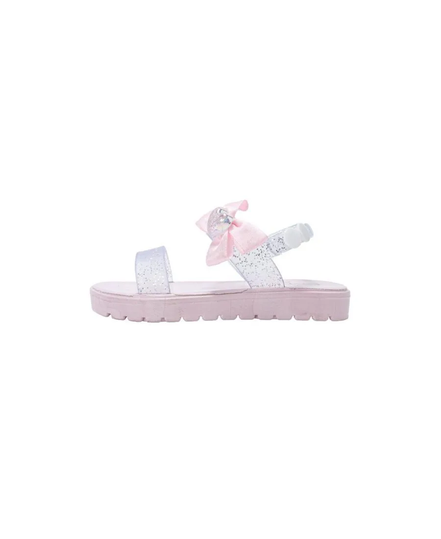 Детские сандалии PCU с бантиком и подвеской в виде сердечка Bebe, pastel розовый — фото 3
