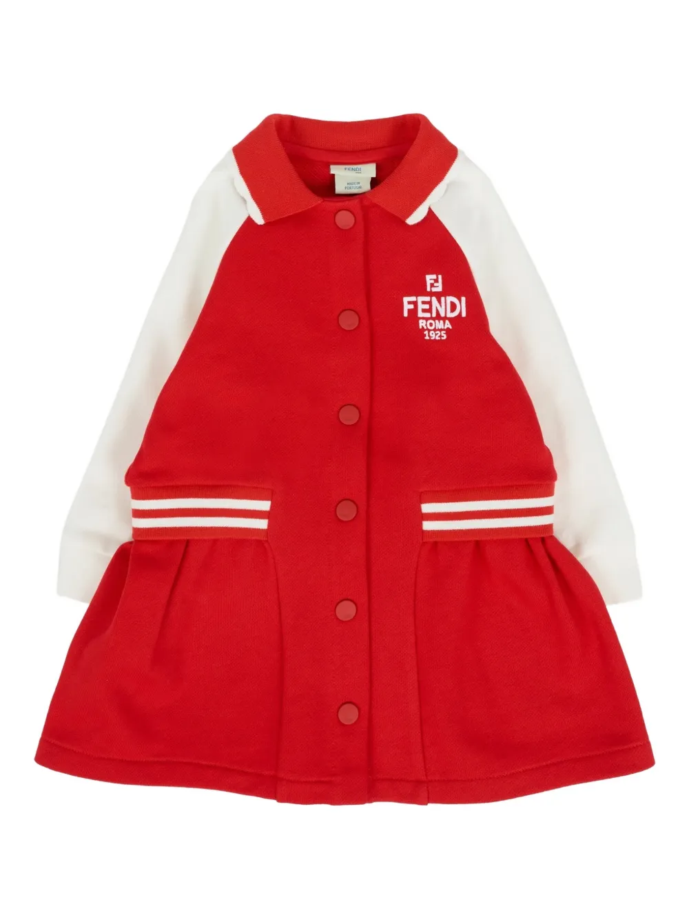 

Платье с вышитым логотипом FENDI KIDS, красный