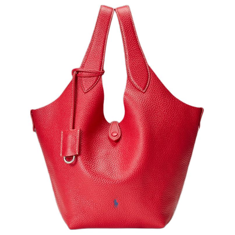 

Polo Ralph Lauren Женская сумка из коровьей кожи вишнёво-красного цвета