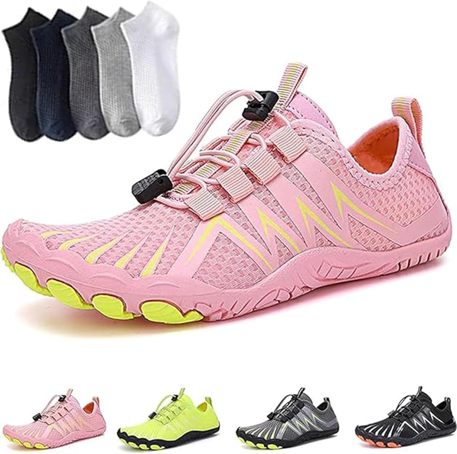 

Кроссовки с широкой носочной частью, дышащие, не скользящие, быстросохнущие, для воды, активного отдыха на улице, плавания, бассейна, пляжа, серфинга, прогулок, йоги на воде, реки, унисекс Giltpeak, розовый