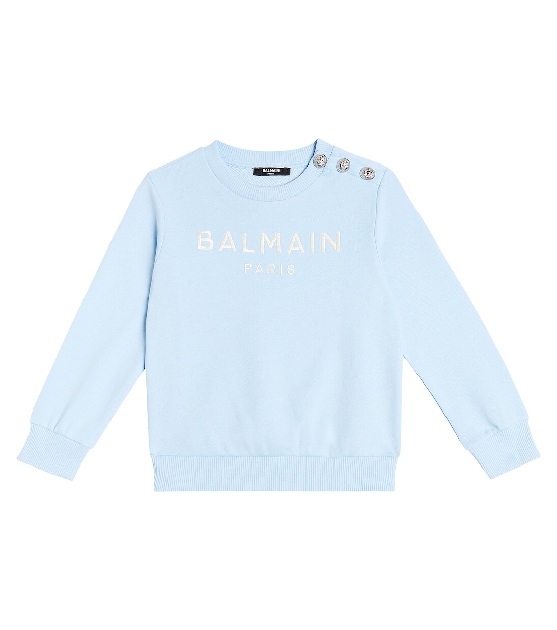 

Толстовка из хлопкового джерси с логотипом Balmain, синий