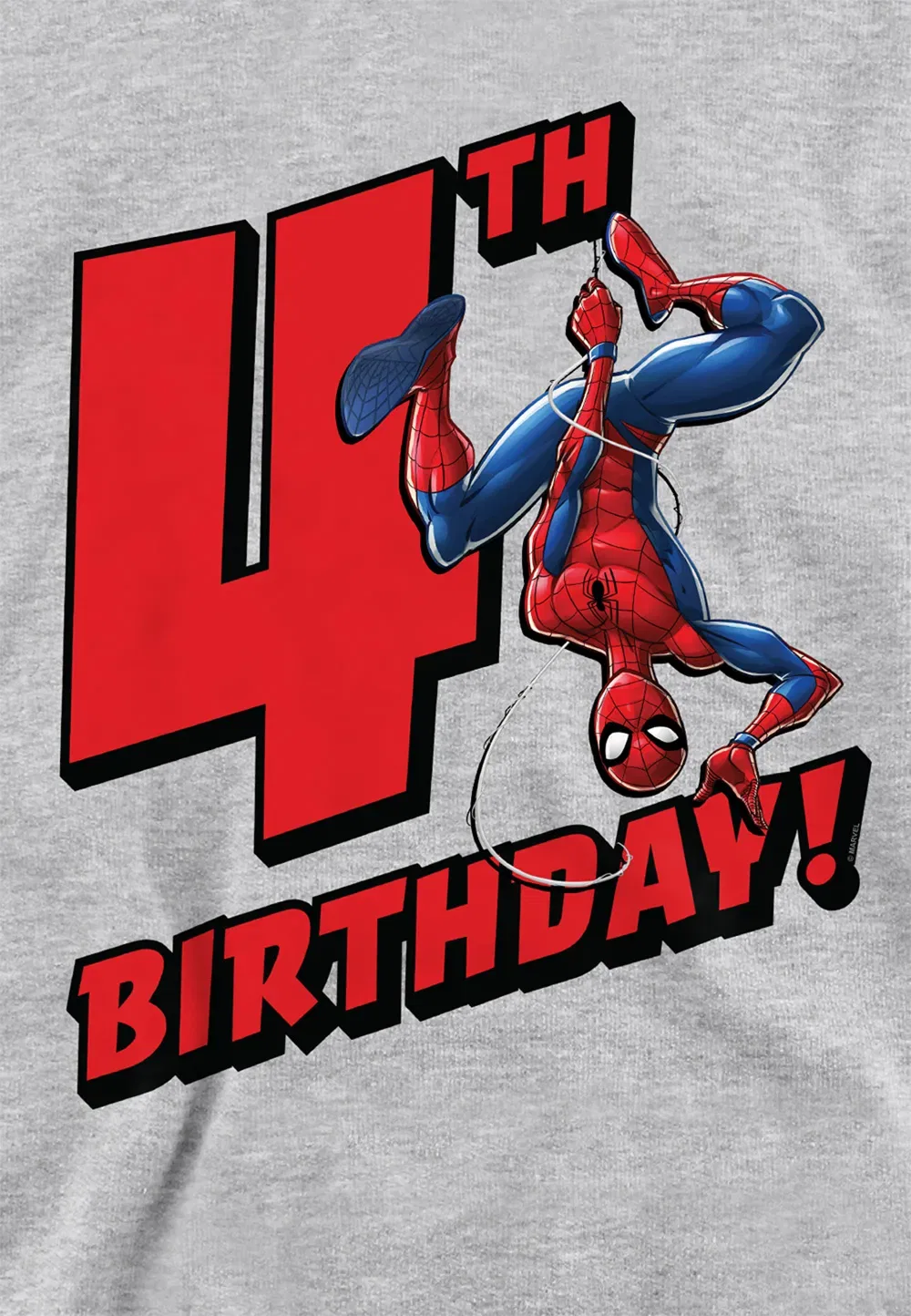 Детский худи Marvel Spiderman Birthday, Athletic Heather, серый — фото 2