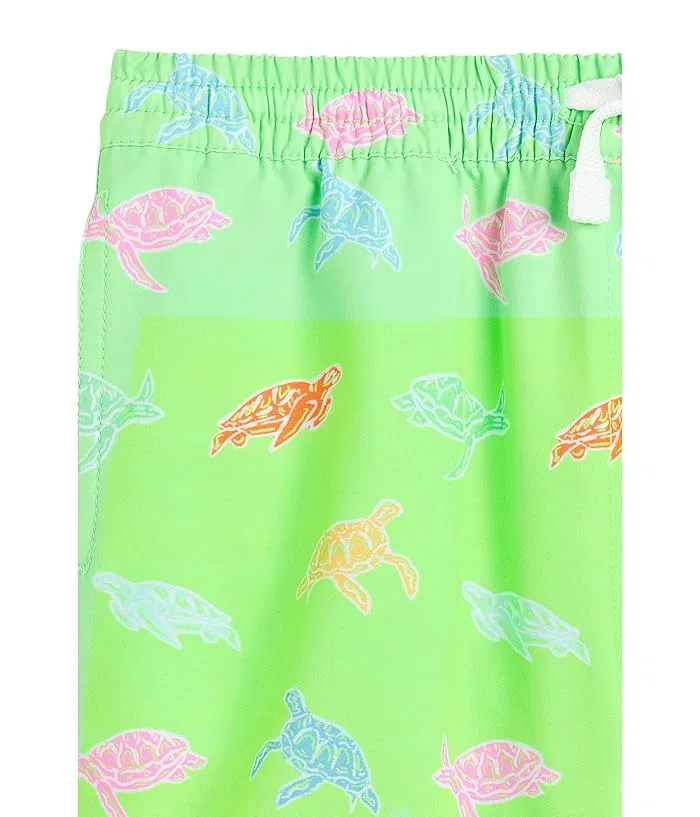 Плавки с принтом черепах The Lil Turtally Awesome Swim Trunk Chubbies Kids, Bright Blue/Pattern Base — фото 3
