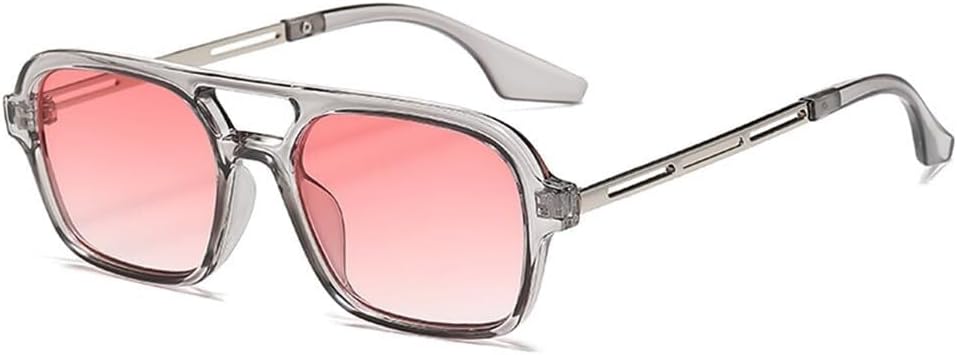 

Женские солнцезащитные очки конфетного цвета с двойной перемычкой, мужские градиентные, с защитой от УФ-излучения UV400, для занятий спортом на открытом воздухе, бега и езды на велосипеде LXLHWN, Grey Gradient Pink