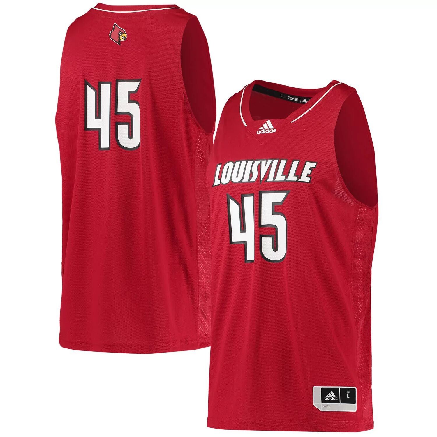 

Мужская красная баскетбольная майка #45 Louisville Cardinals Swingman adidas, Красный, Мужская красная баскетбольная майка #45 Louisville Cardinals Swingman adidas