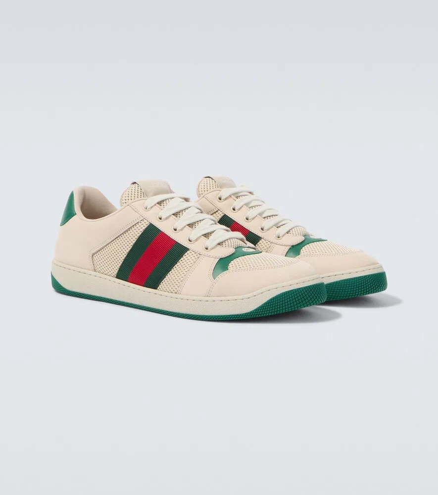 Кроссовки Screener с кожаной отделкой Gucci, белый