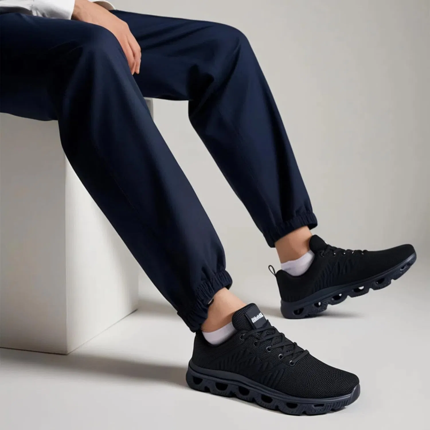 Кроссовки Turnschuhe Sportschuhe Laufschuhe Straßenlaufschuhe Теннис Фитнес Бег Прогулки Schuhe Leichtgewichts Atmungsaktiv Freizeit Schuhe Cyruwosh, черный — фото 2
