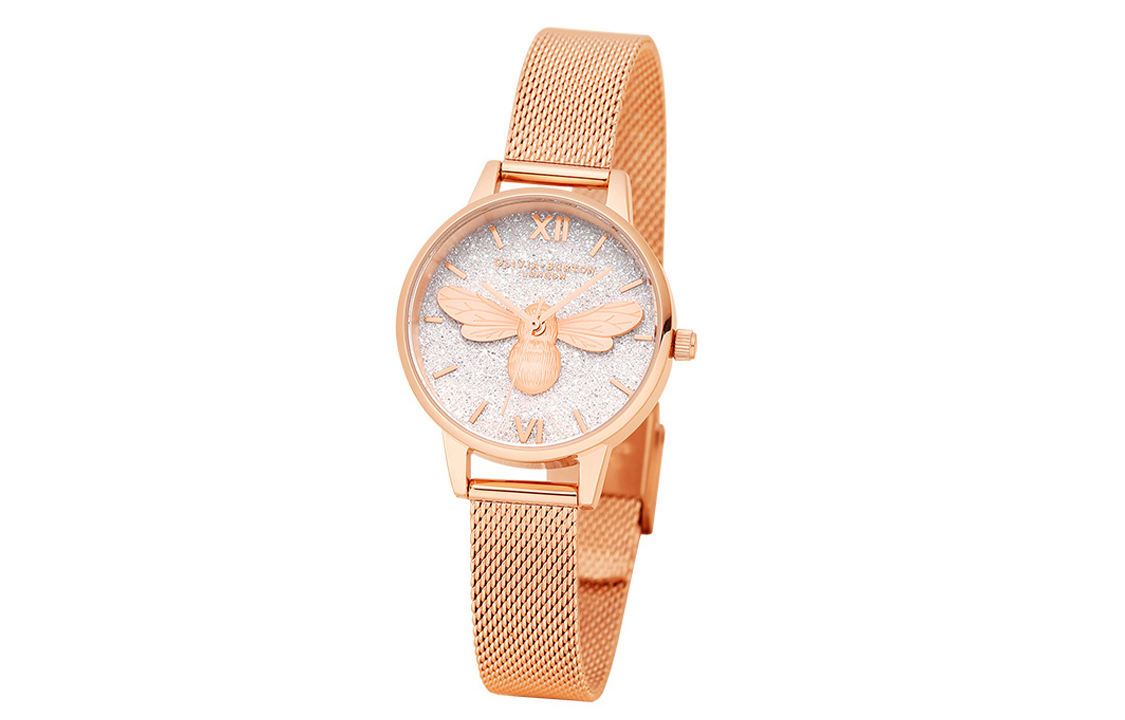 

OLIVIA·BURTON Часы Bee Series Wrist Watch Quartz Movement Stainless Steel Strap 30mm Gold Dial Women's Watch