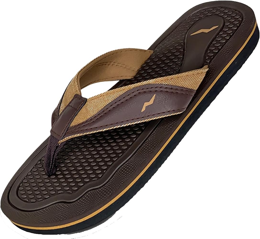 

Мужские шлепанцы NORTY Thong - Обувь для лета - Удобные сандалии - Мужские шлепанцы - Размер немного меньше обычного, коричневый