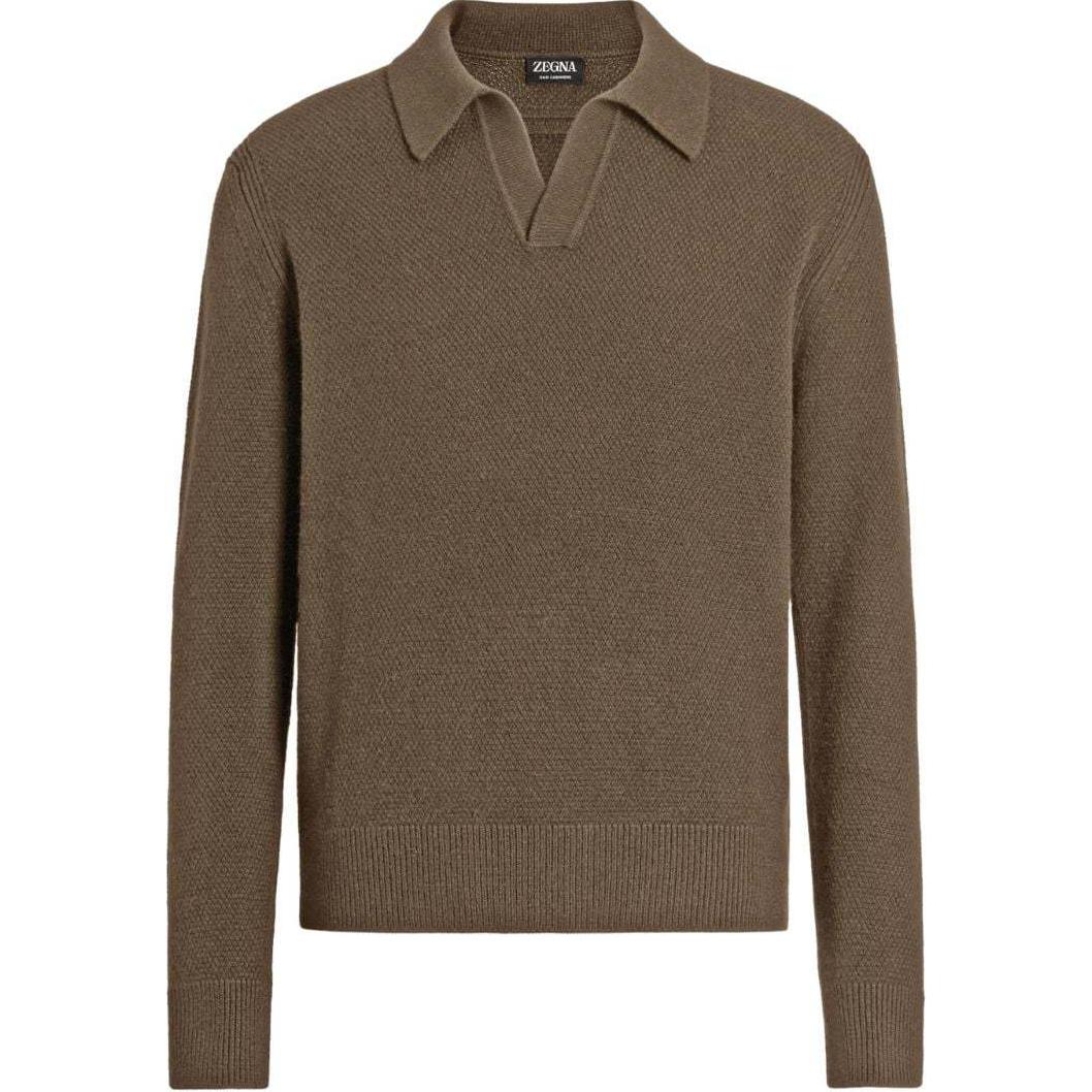 

Кашемировая рубашка-поло Zegna Oasi Ermenegildo Zegna, Khaki Umber