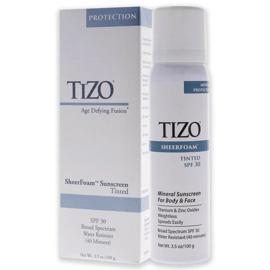 Тонирующий солнцезащитный крем для тела и лица SheerFoam SPF 30 от Tizo для всех полов - 3,5 унции — фото 4