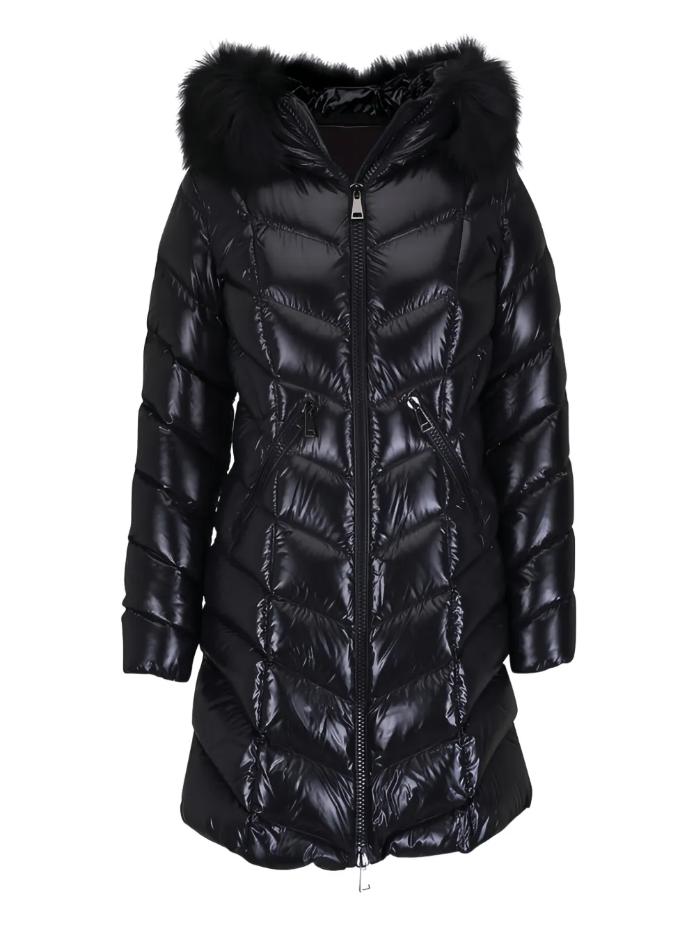 

Стеганое пальто на молнии Moncler, черный