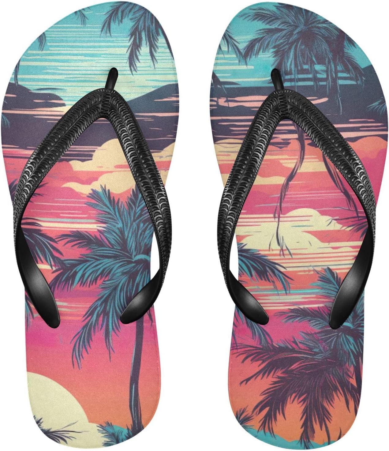 

Тропические пальмовые шлепанцы, пляжные летние повседневные сандалии для женщин и мужчин, тапочки для душа, размер XS Kfbe, Palm