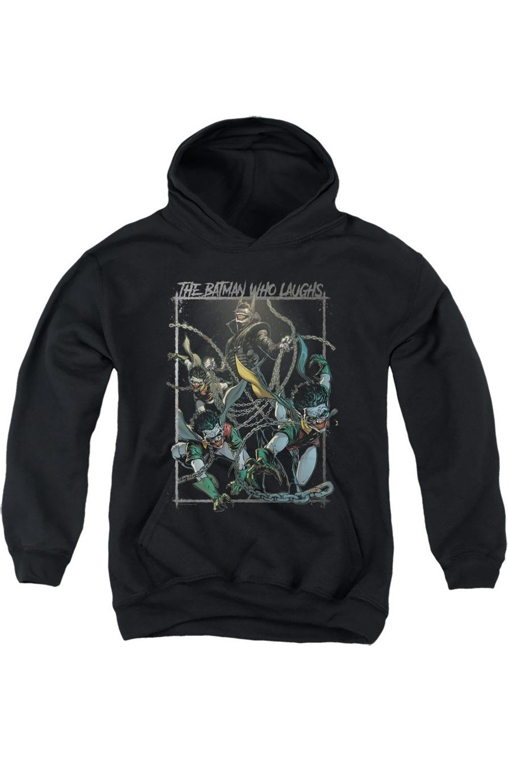 

Батмен, который смеется, молодежная толстовка с капюшоном Gildan, черный