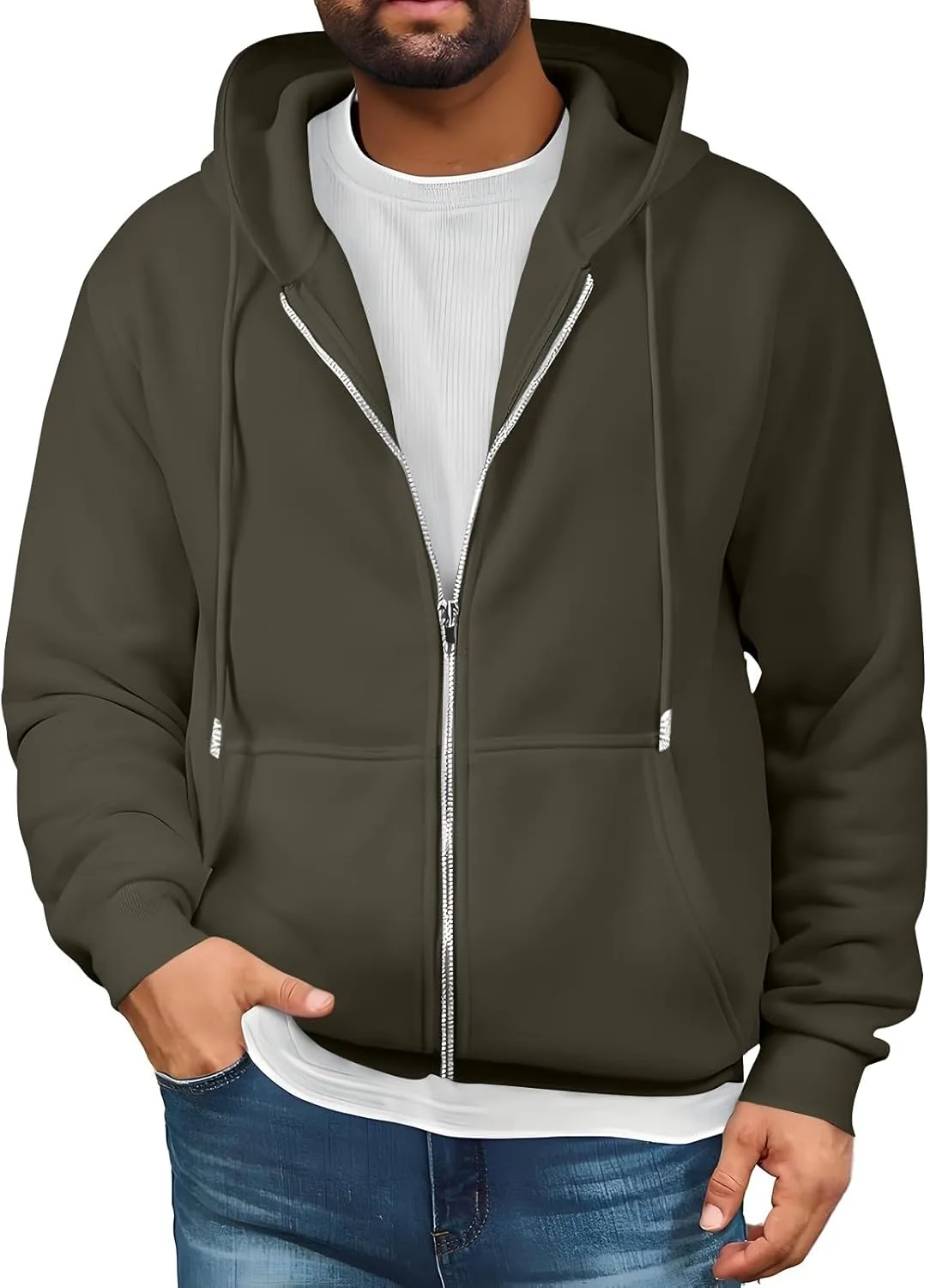 

GOFULY Zip Up Hoodies для мужчин Big And Tall флисовые толстовки