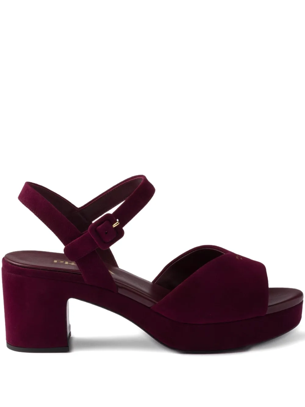 Босоножки на платформе с пряжками Prada, красный