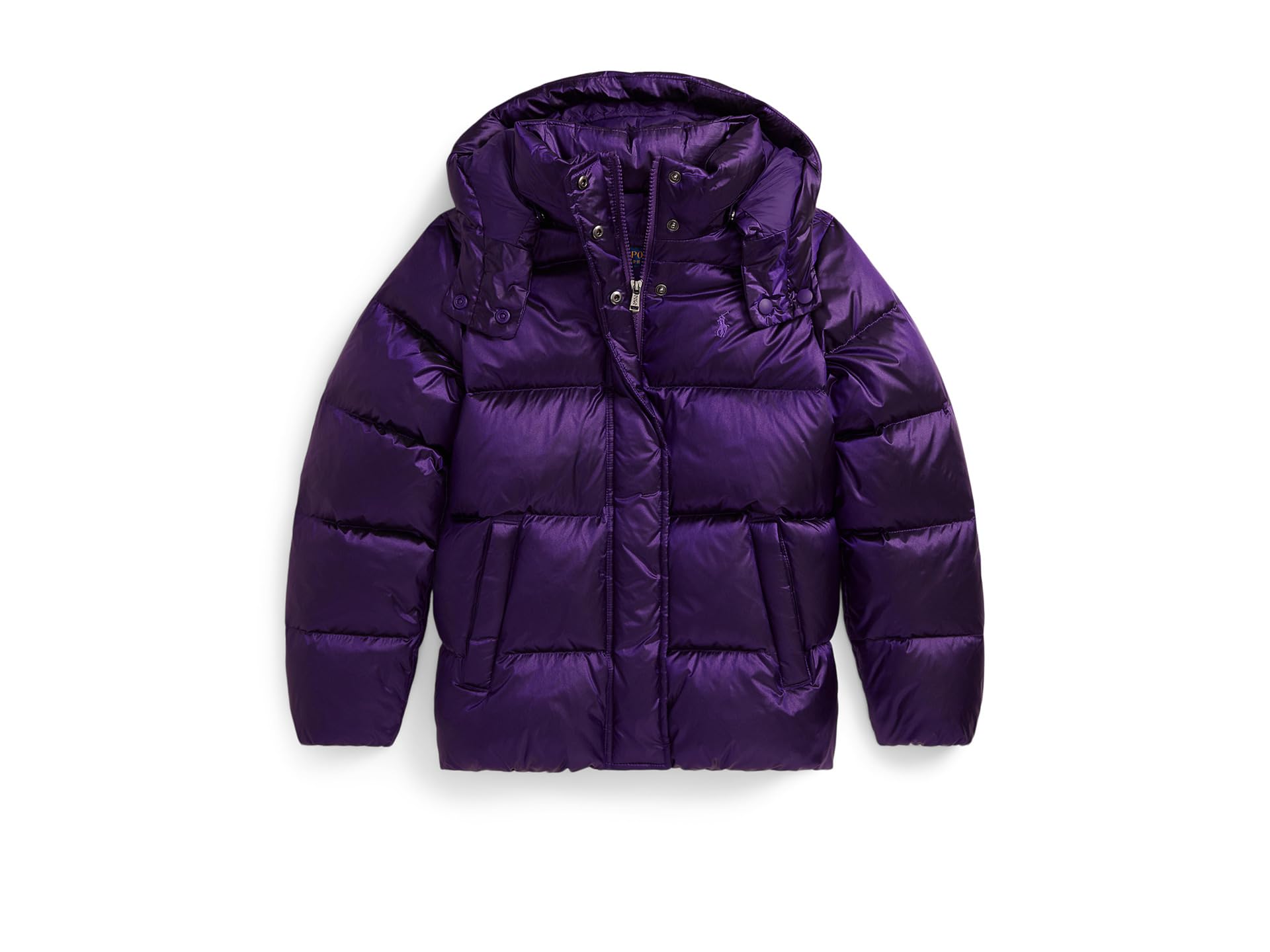 

Куртка Polo Ralph Lauren Kids Metallic Down Hooded Jacket, цвет Opulent Purple