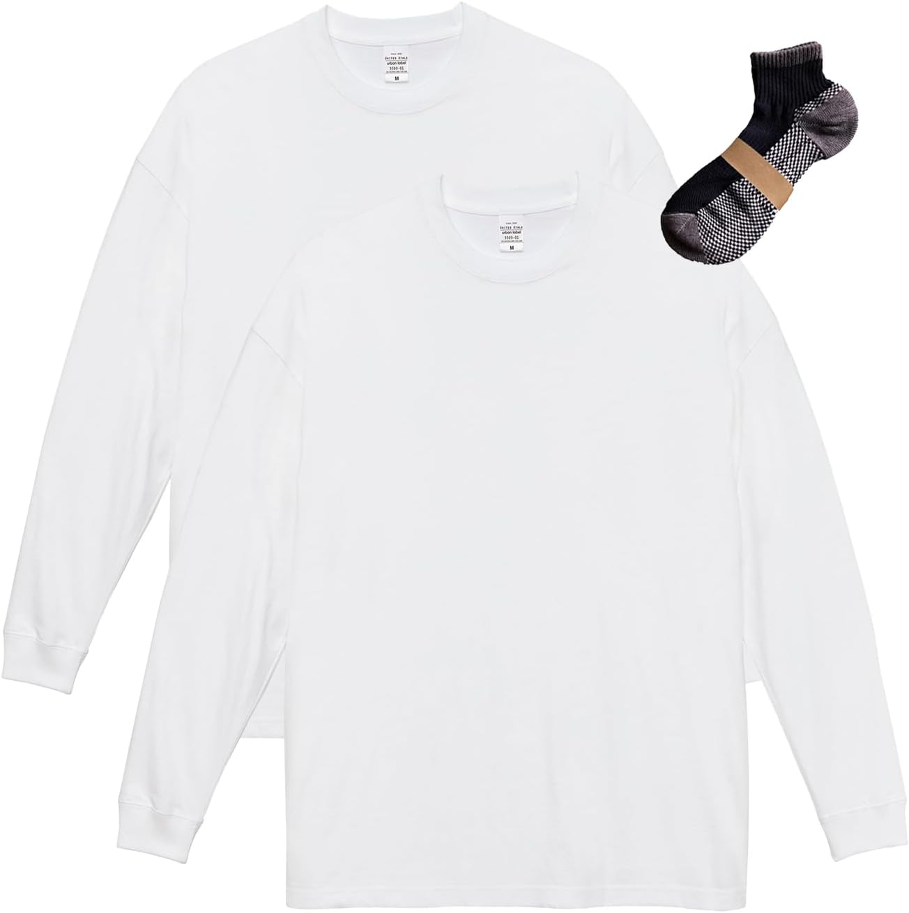 

Мужская футболка с длинным рукавом United Athle 550901 с крупным силуэтом, вес 5,6 унций, белый