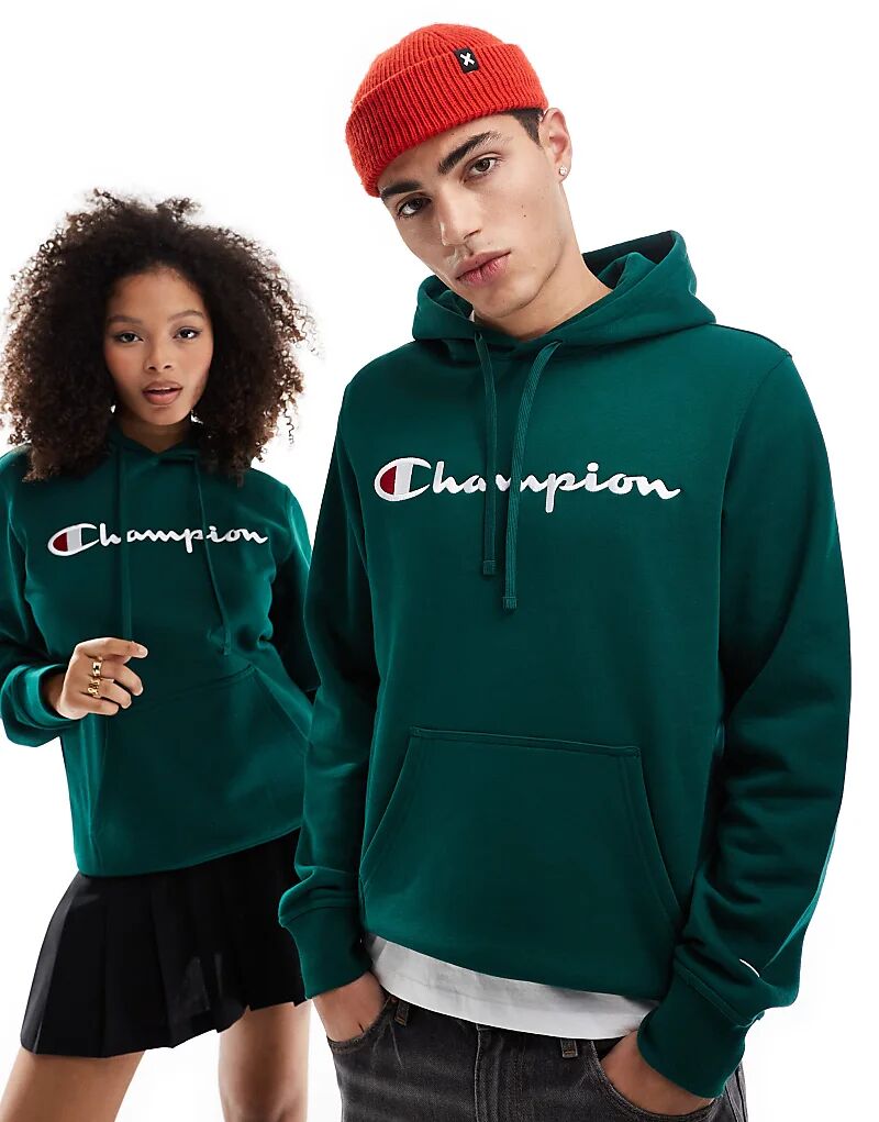 

Толстовка унисекс Champion Legacy зеленого цвета с логотипом по центру