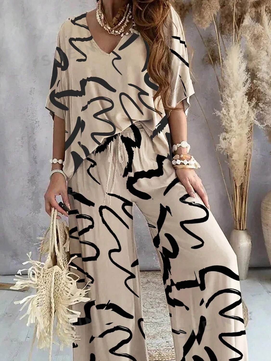 

LUNE Женский шелковый комплект из двух предметов