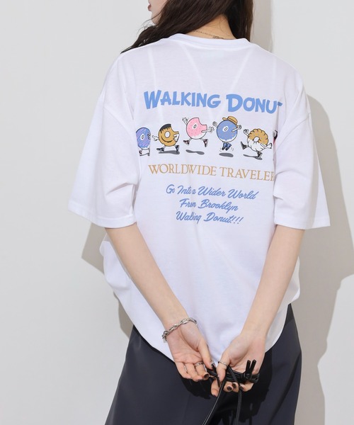 

Футболка с коротким рукавом, вышивка "Walking Donut" FUNALIVE, белый