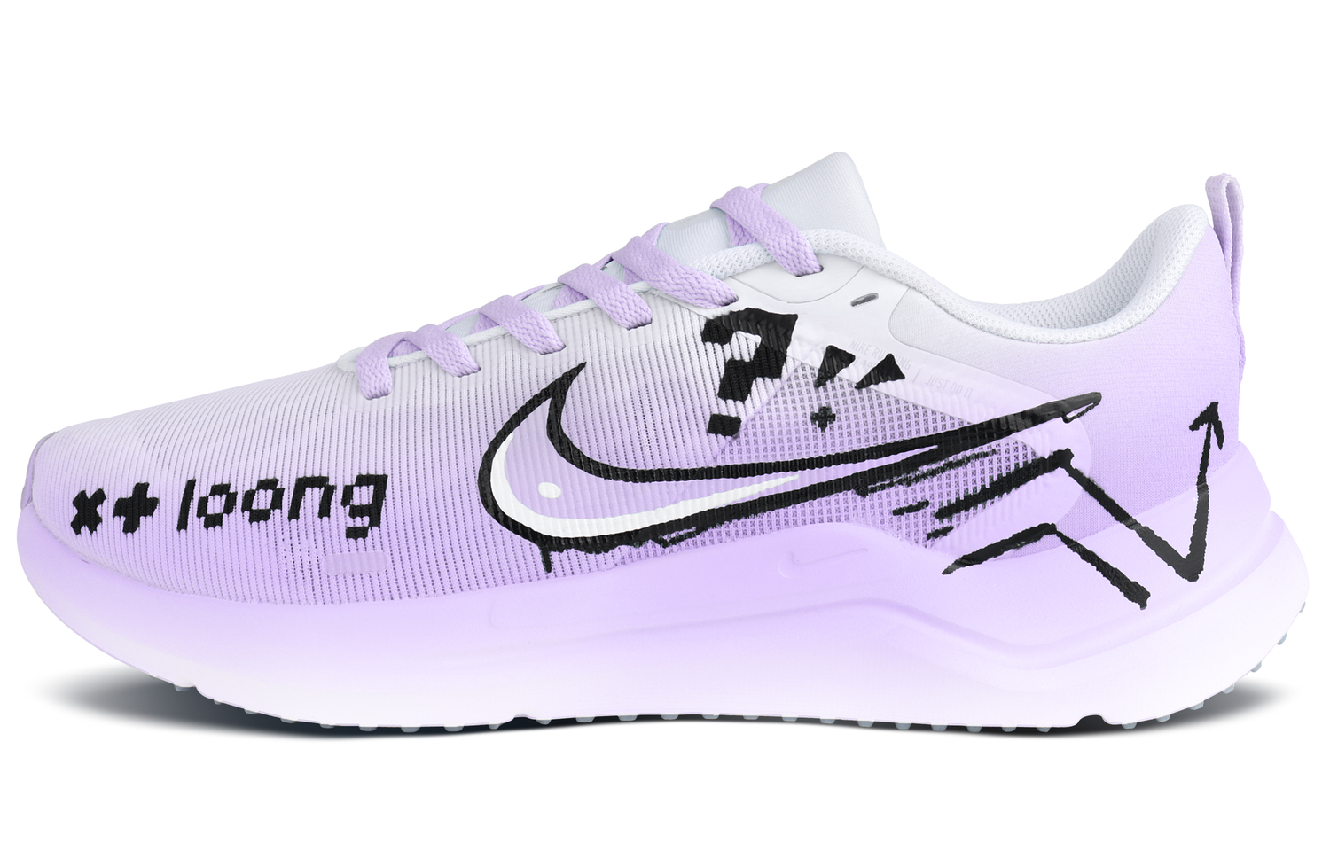 

Nike Downshifter 12 противоскользящие износостойкие низкие кроссовки для повседневного бега Unisex белый фиолетовый