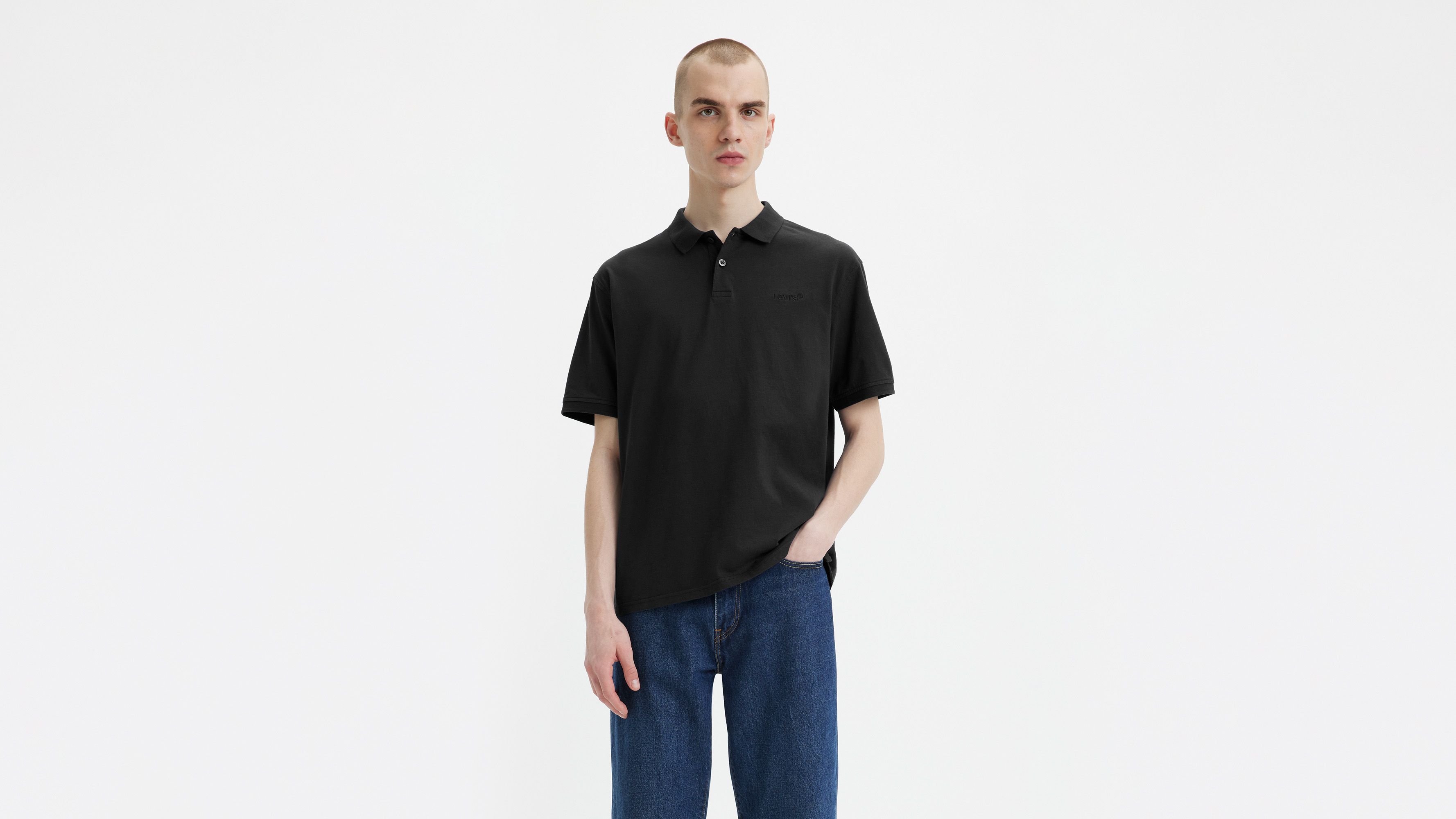 

Свободная аутентичная рубашка поло Levi's, цвет Caviar - Black