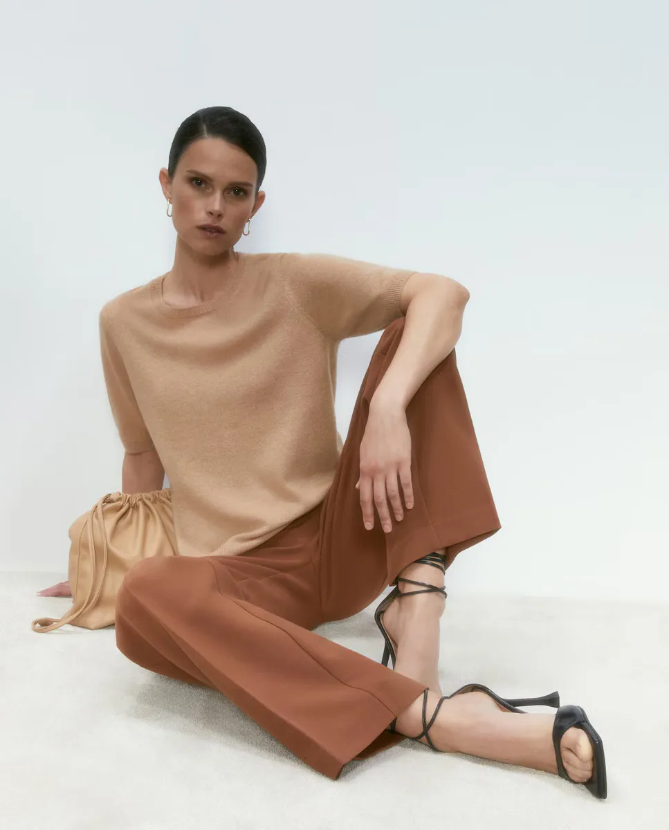 

Женский свитер с круглым вырезом Woman El Corte Inglés, цвет Camel