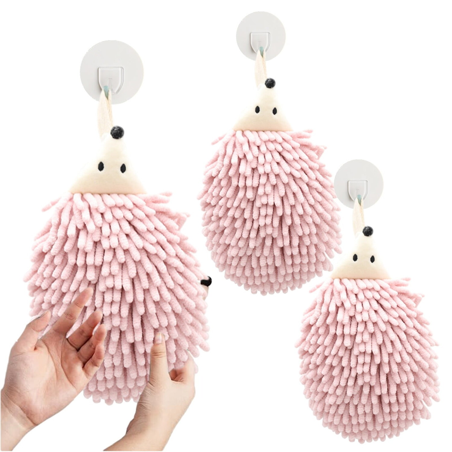 

Полотенца-ежики для рук Clearance Tyidzon Fuzzy Ball 3 шт, розовый