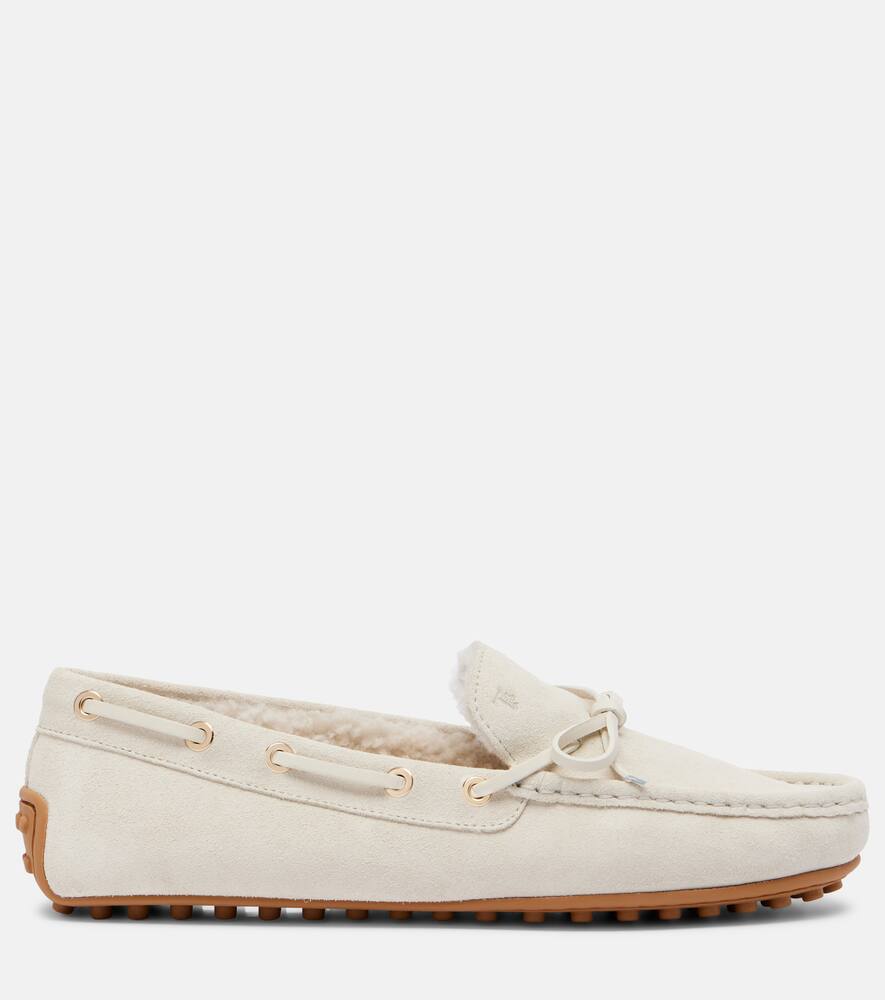 Гоммино замшевые топсайдеры с подкладкой из овчины Tod's, Bianco Latte + Avorio — фото 4