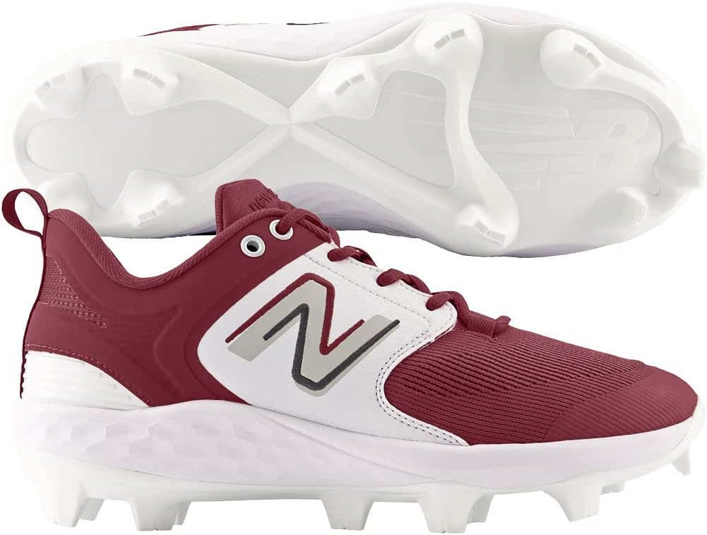 Мужские бейсбольные кроссовки New Balance Fresh Foam 3000 V7, Mercury Red/Gold, размер 6.5 M, белый/красный — фото 2