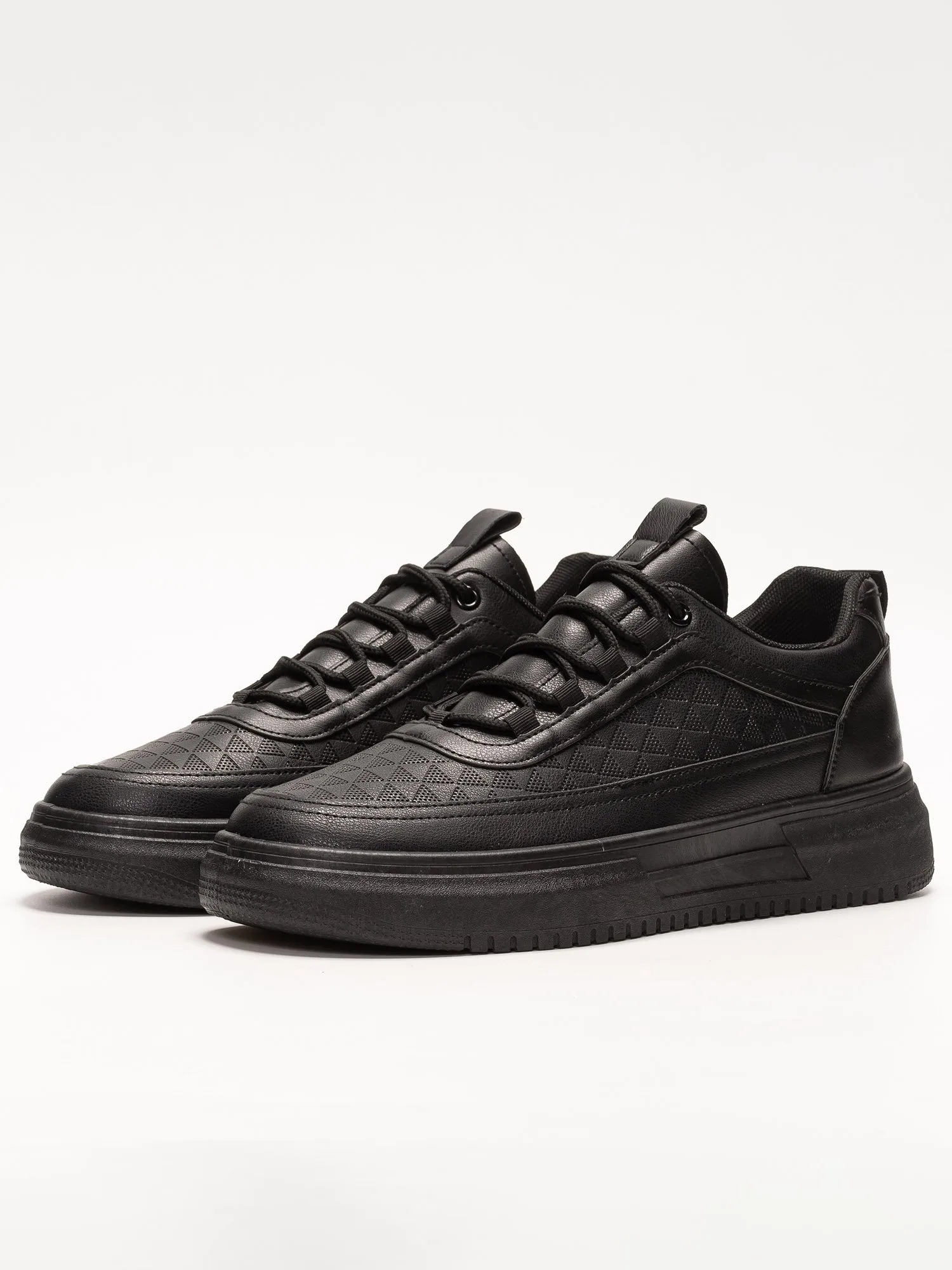 Низкие кроссовки на платформе со шнуровкой SVEC SELECT, Black — фото 3