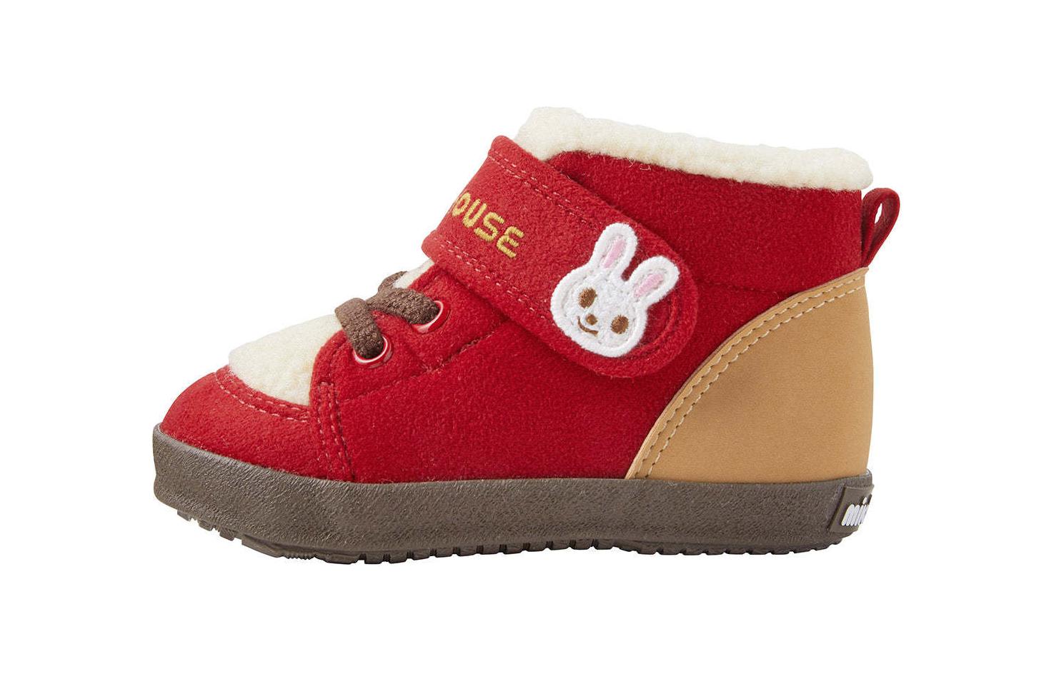 

Кроссовки высокие с амортизацией для малышей, произведенные в Японии MIKI HOUSE, красный