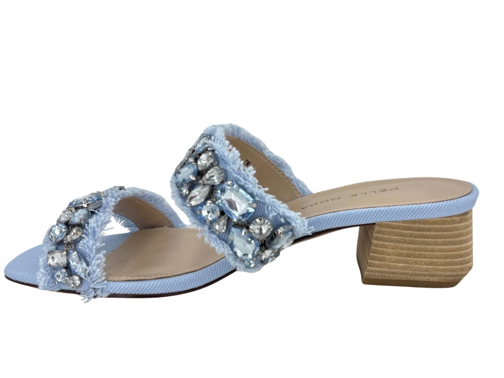 Women's Iona 2 Slide In Light Blue PELLE MODA