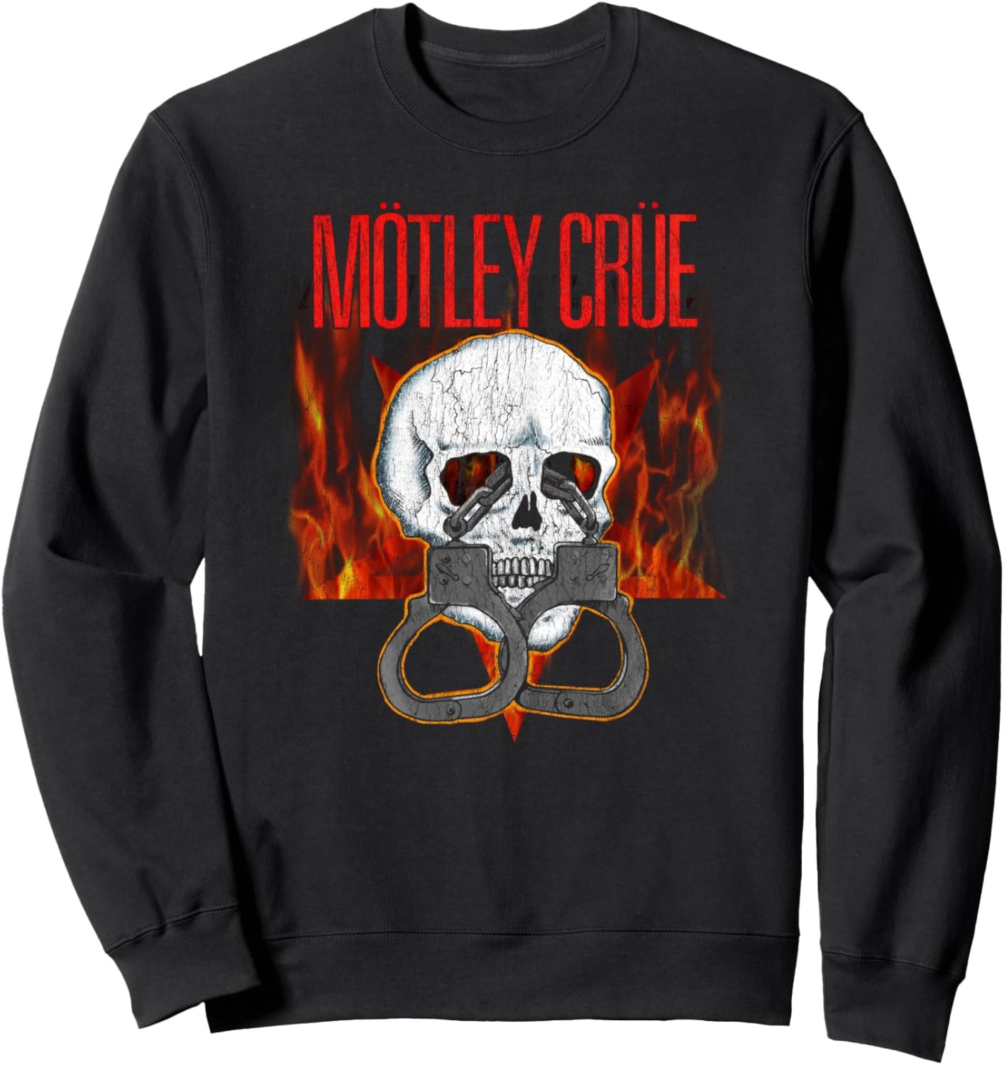 

Толстовка с изображением черепа и пламени Motley Crue Official, черный