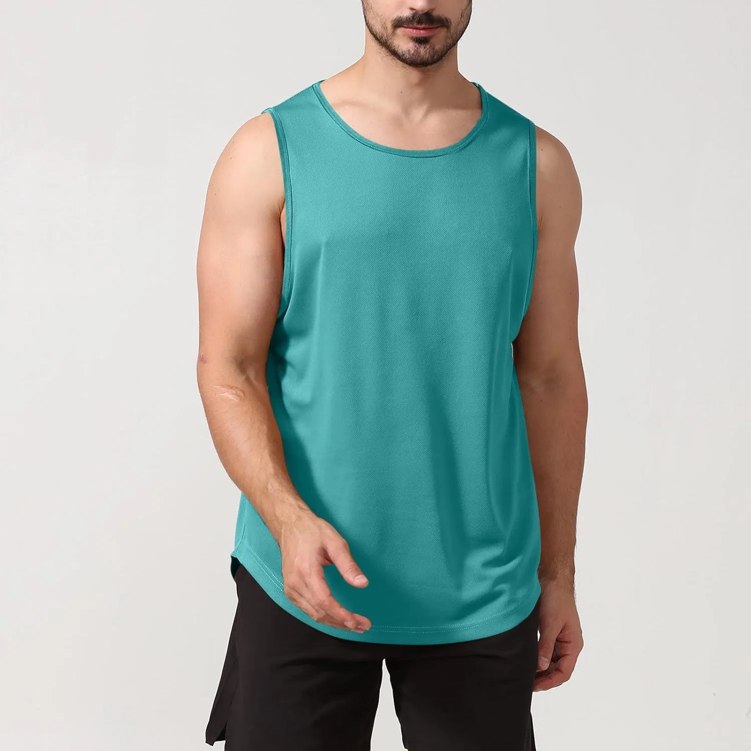 Мужская майка UPF 50+ Athletic Workout Shirts, зеленый — фото 4
