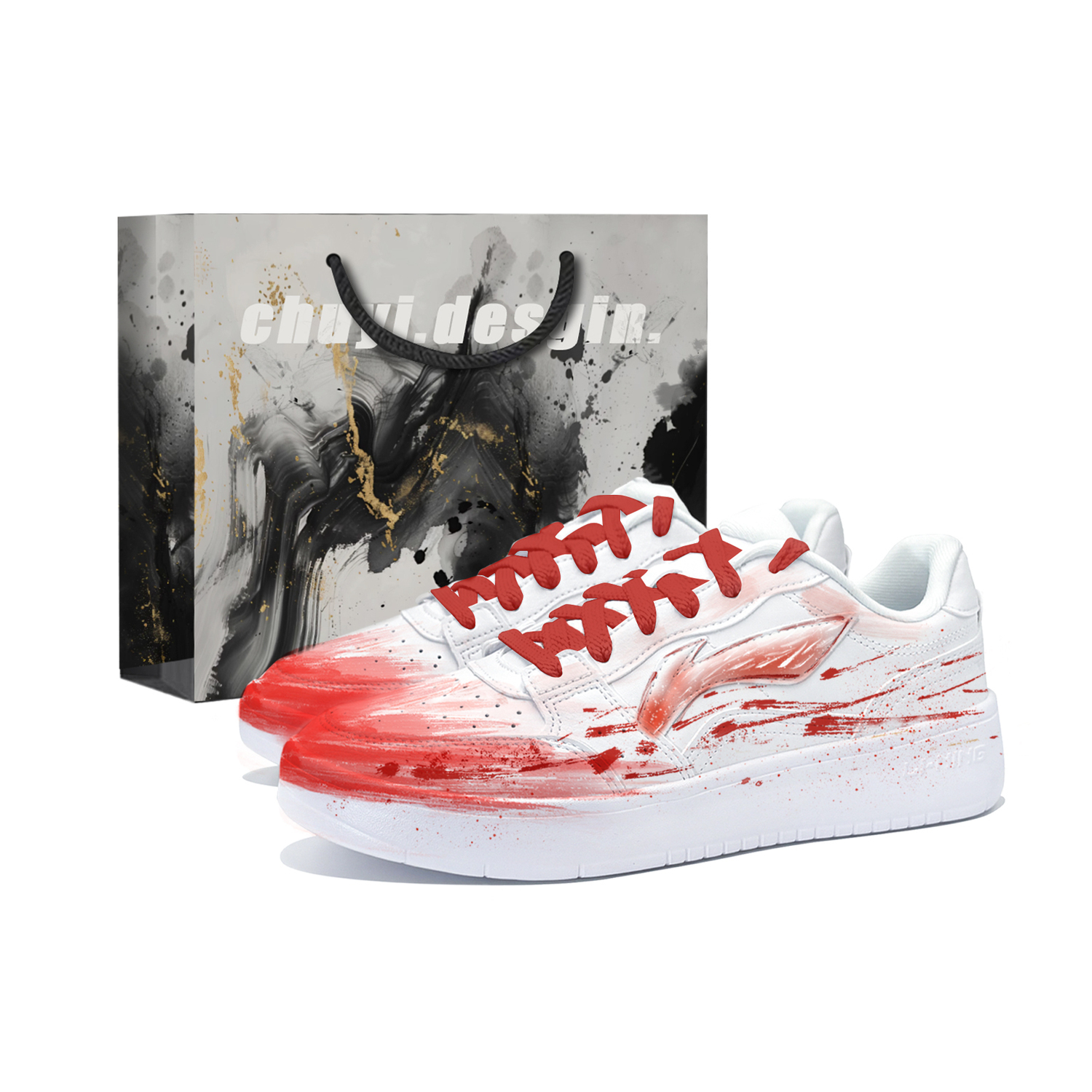 

LINING Acer Truncatum устойчивые к истиранию низкие кроссовки для скейтбординга мужские red white