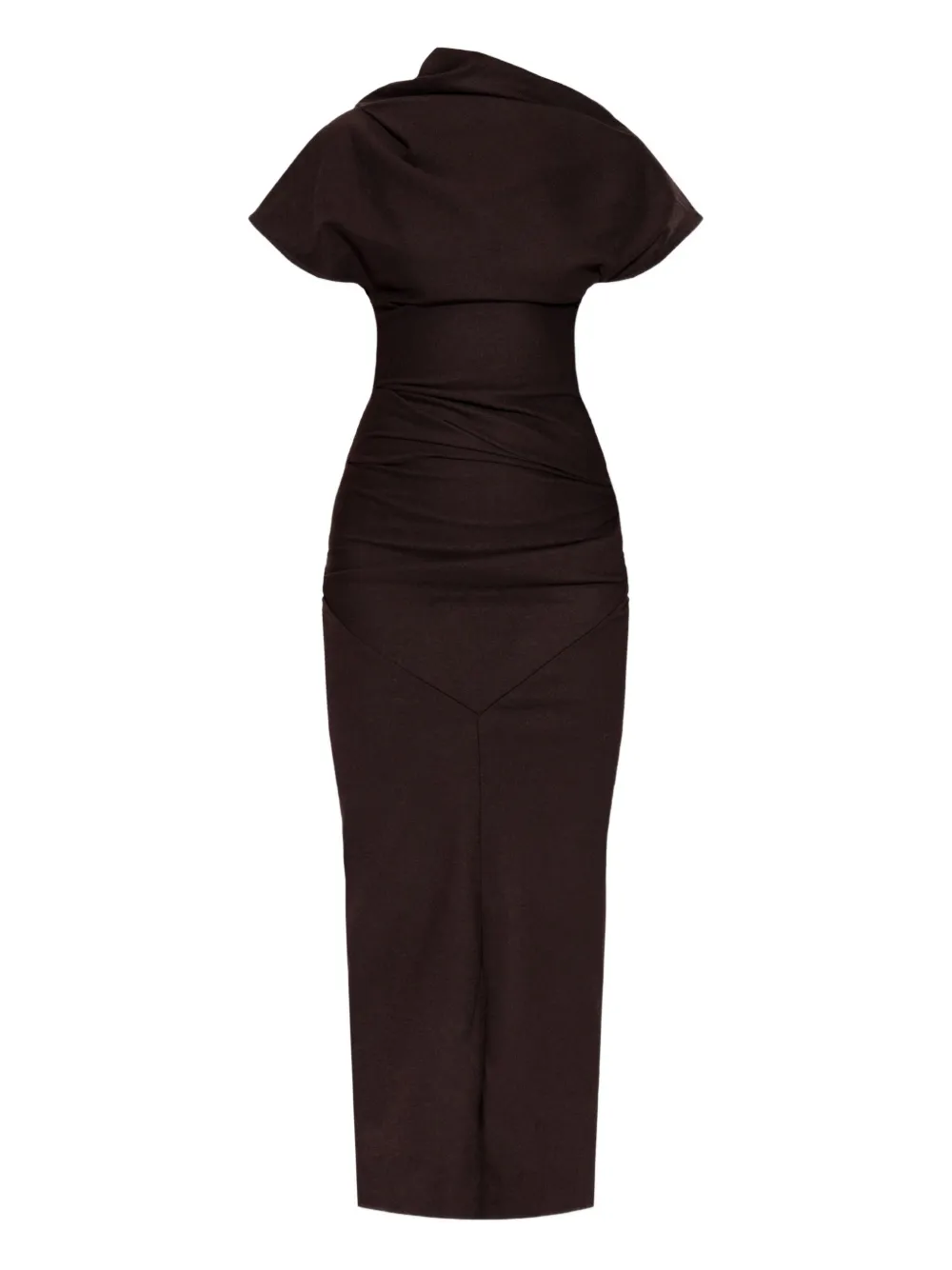 

Платье миди с драпировкой и разрезом Entire Studios, коричневый