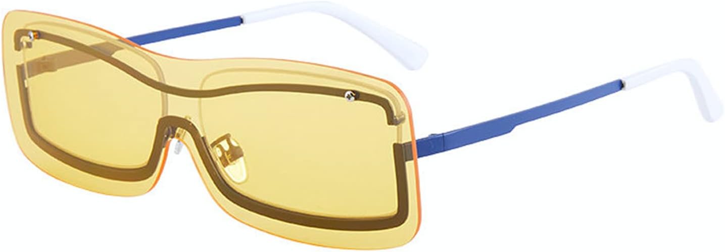 

Солнцезащитные очки Willochra в винтажном стиле, цельные, для женщин и мужчин, без оправы, прямоугольные, с градиентным переходом цвета и защитой от УФ-излучения UV400, Yellow