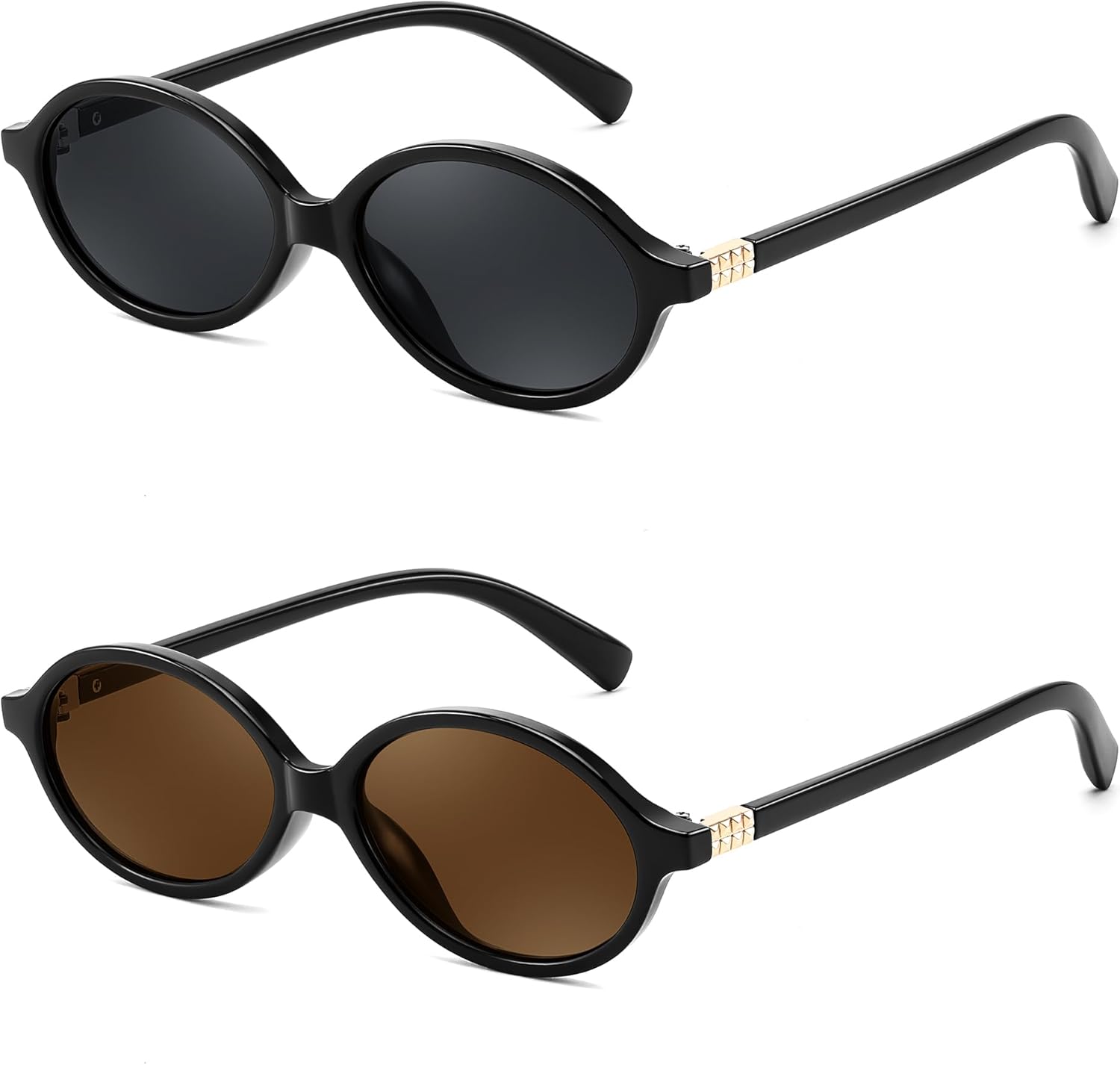 

Солнцезащитные очки YuJian в стиле ретро 90-х, овальные, для женщин и мужчин, модные узкие круглые солнцезащитные очки в стиле Y2k, винтажные очки, Black Frame - Gray + Black Frame - Tea