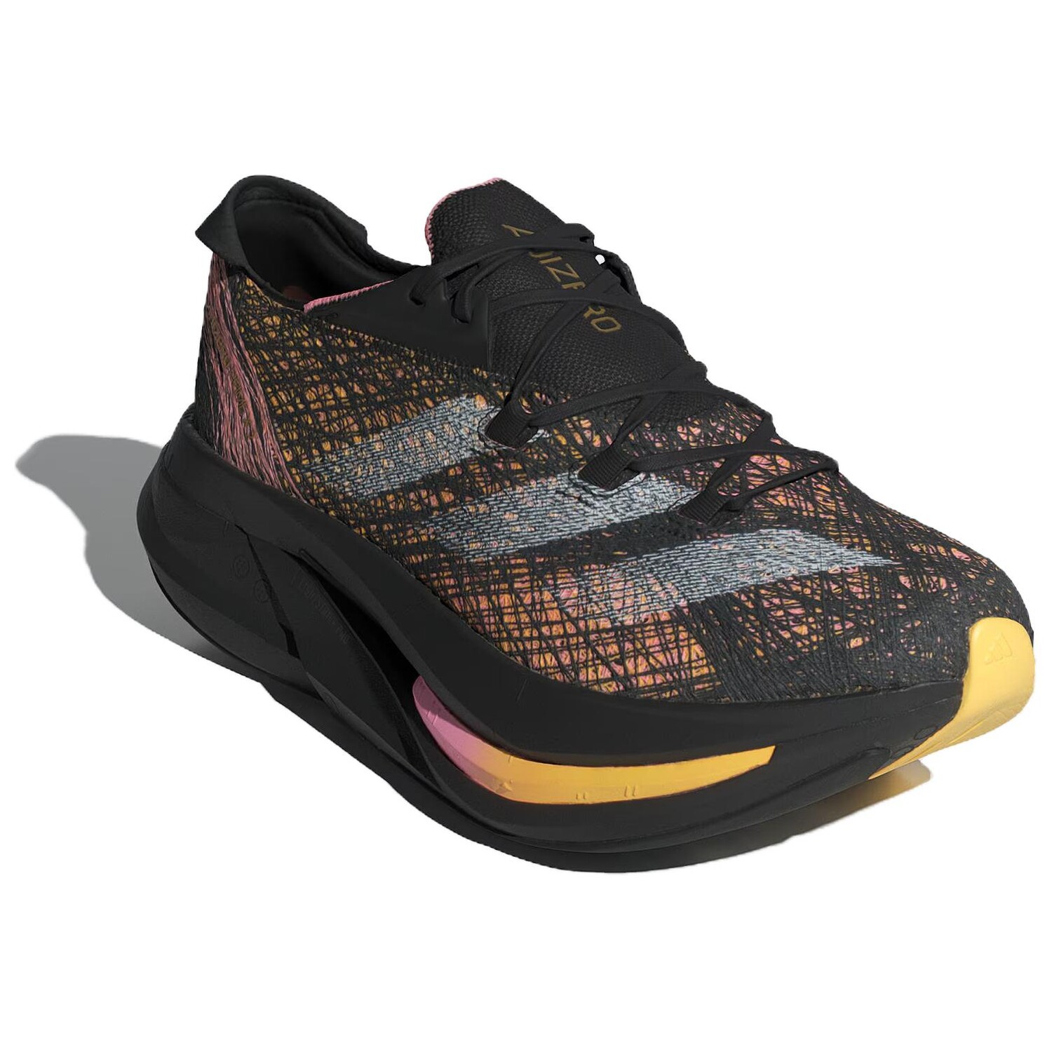 Кроссовки adidas Adizero Prime X 2.0 Strung Black Spark, черный/желтый/розовый — фото 3