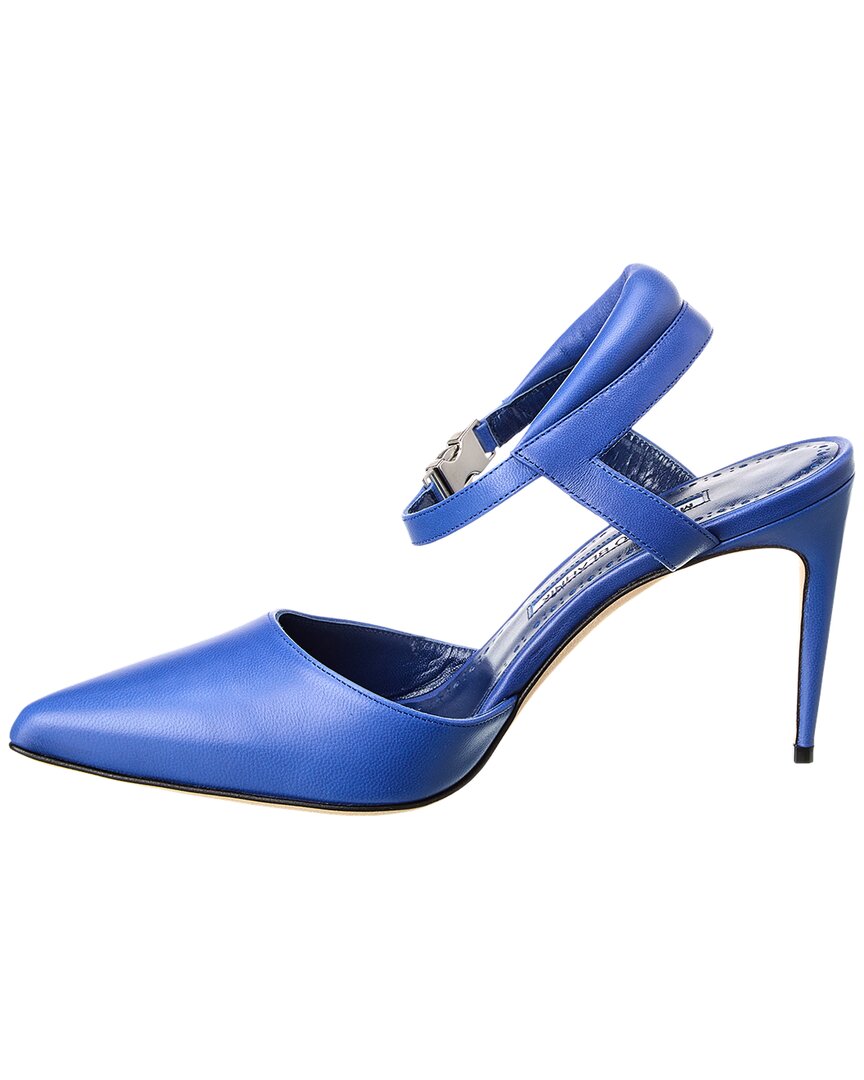 Туфли-лодочки Manolo Blahnik Noumaknu 90 Leather, синий — фото 2