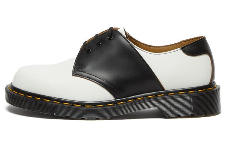 1461 Женские повседневные туфли унисекс с низким верхом, белые/черные Dr.Martens