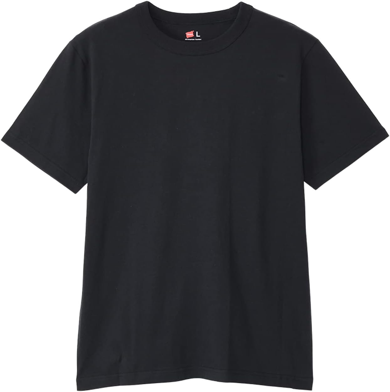 

Мужская футболка Hanes с круглым вырезом, короткий рукав, 100% хлопок, круглый крой, без бирки, HM1-X202, черный