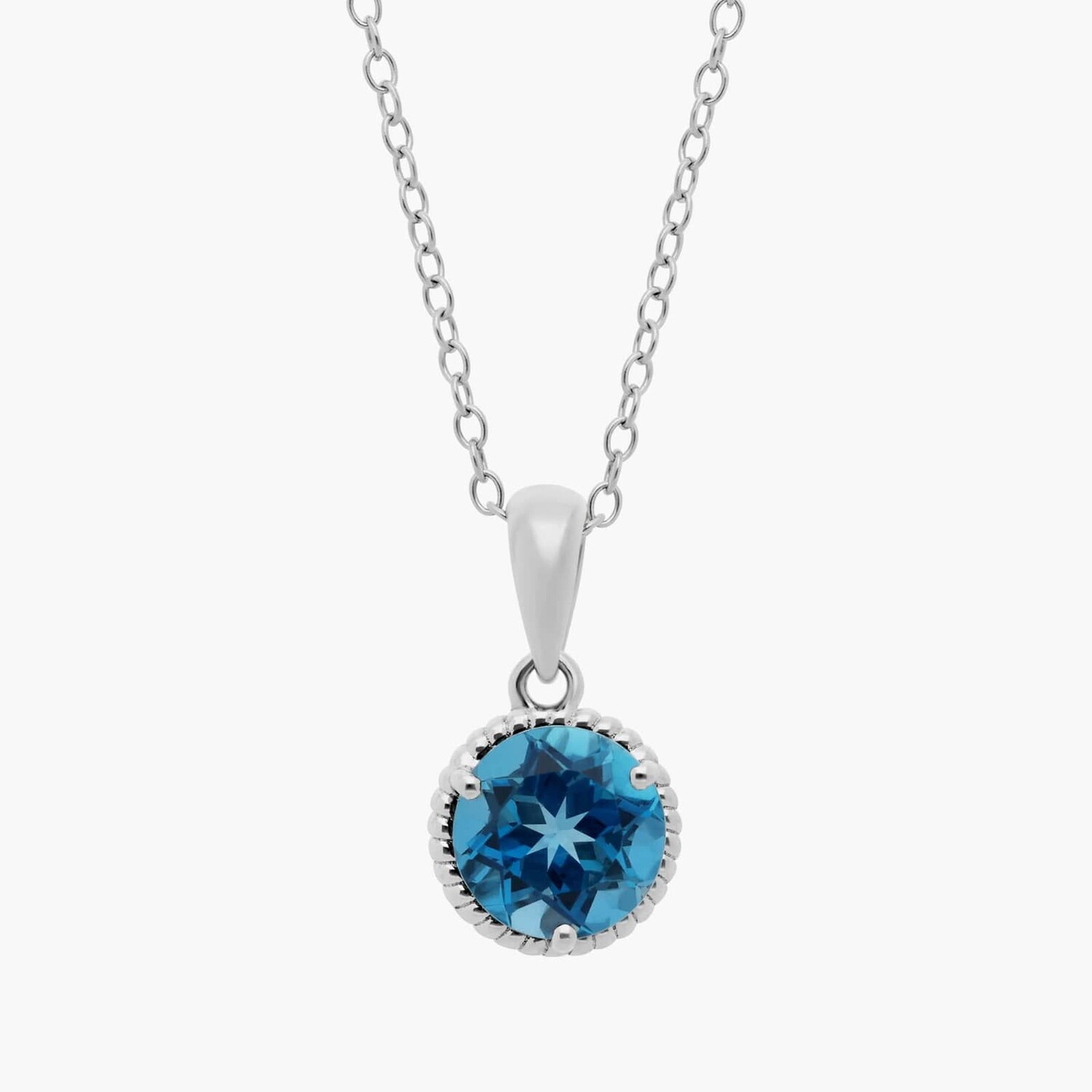 

Подвеска London Blue Topaz Rope из стерлингового серебра (7 мм) Blue Nile
