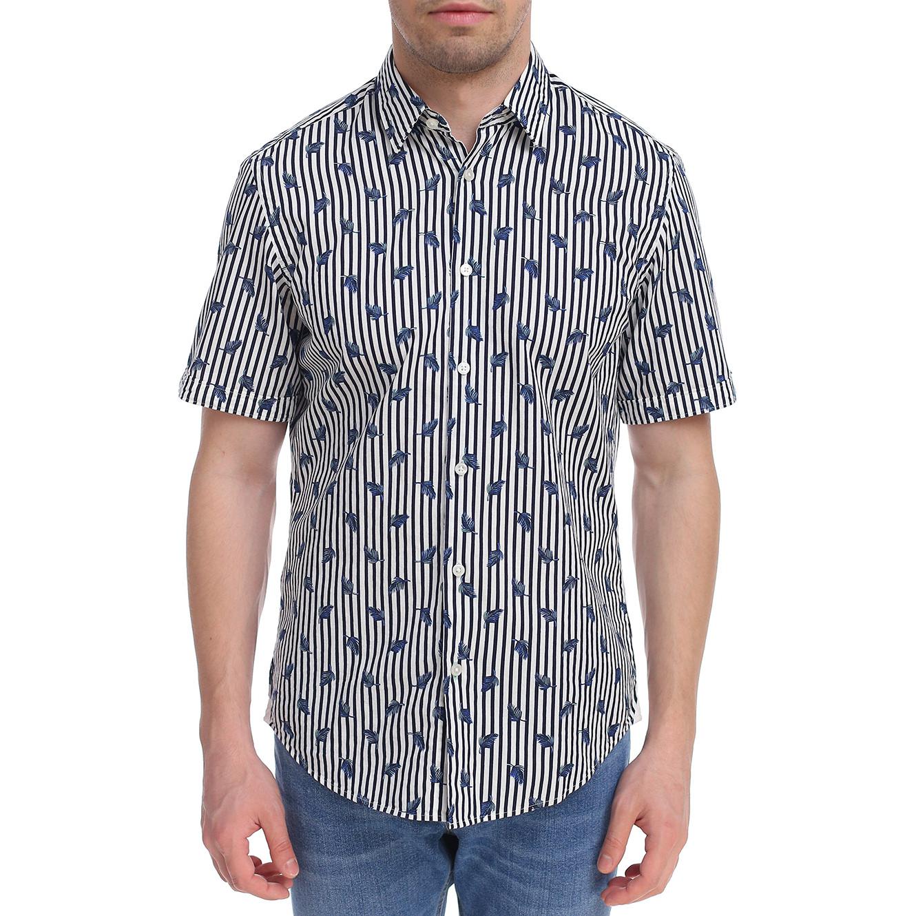 

HUGO BOSS Мужская рубашка темно-синего цвета