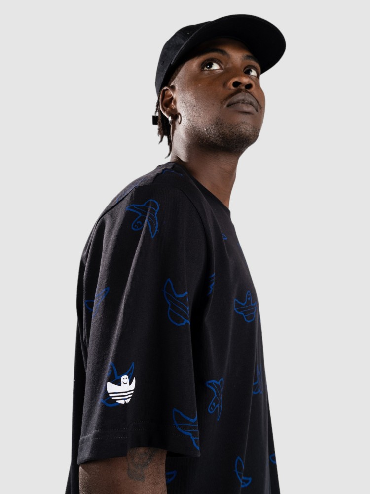 Футболка adidas Skateboarding Shmoo Aop T-Shirt, black/royblu — фото 4