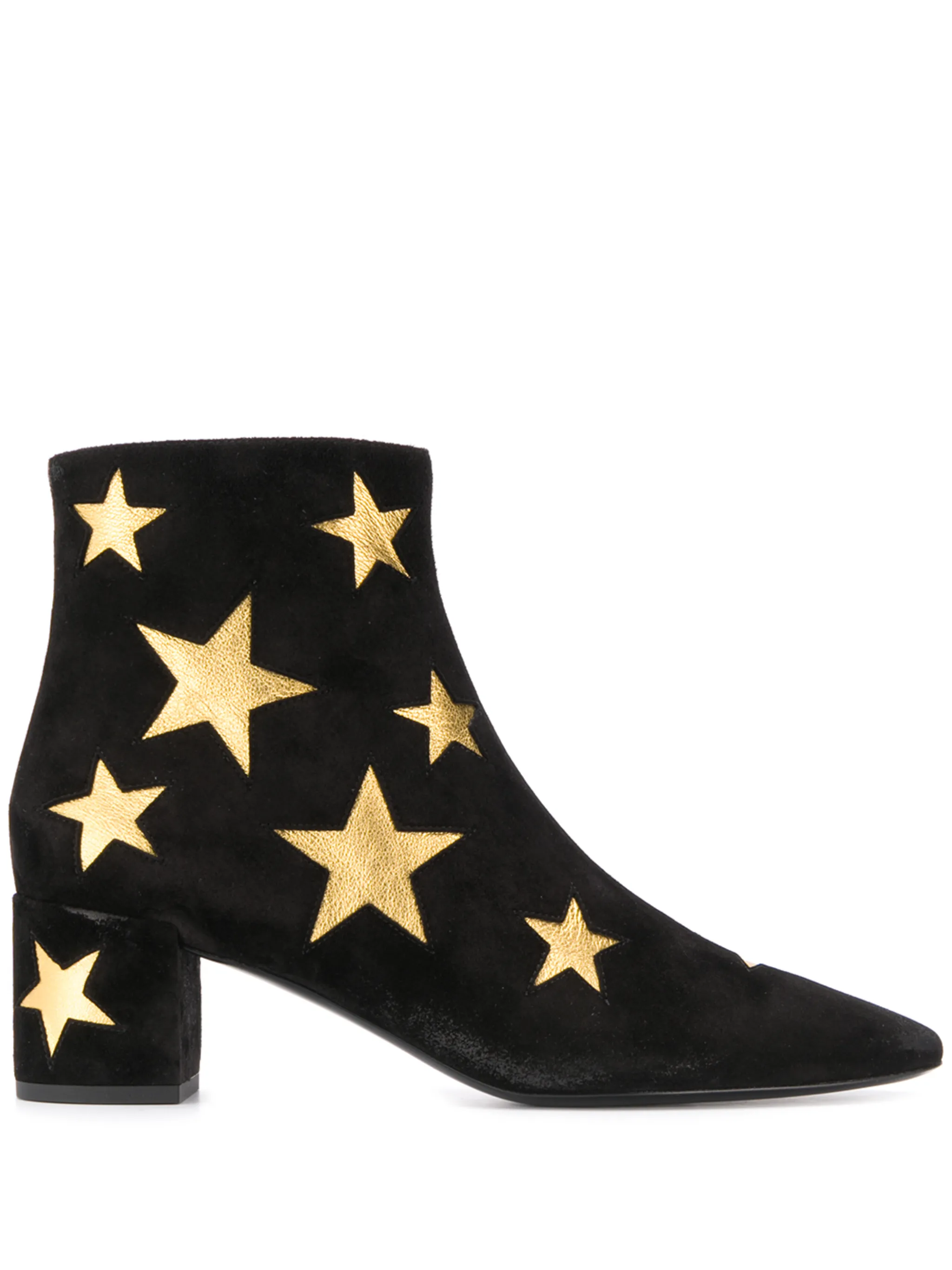 Ботильоны с нашивками Saint Laurent, черный