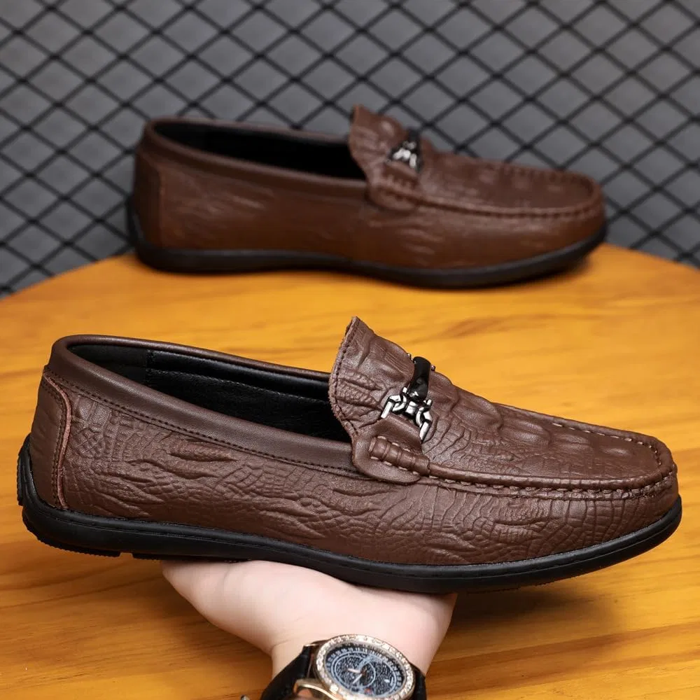 Мужские лоферы, Casual, Loafers & Slip-Ons, Men's Casual Loafers, Коричневый Fusecottc — фото 4