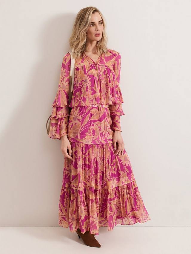 

Тирный юбка Annalisia с цветочным принтом Phase Eight, Mid Purple